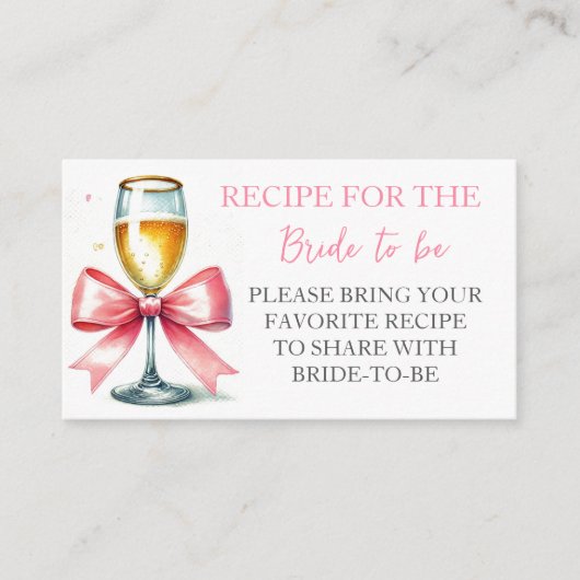 Roze Bow Coquette Waterverf Vrijgezellenfeest Informatiekaartje (Voorkant)