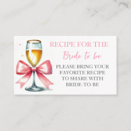 Roze Bow Coquette Waterverf Vrijgezellenfeest Informatiekaartje