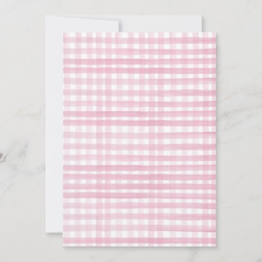 Roze Bow Coquette Wil Een Meisje Eerste Verjaardag Kaart (Achterkant)