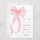 Roze Bow Corquette Tying The Knot Vrijgezellenfees Kaart (Voorkant)