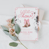 Roze Bow & Cowgirl Laarzen Coquette Western Verjaa Kaart