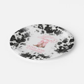 Roze Bow & Cowgirl Laarzen Coquette Western Verjaa Papieren Bordje (Gekanteld)