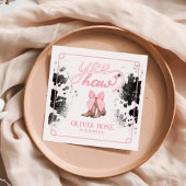 Roze Bow & Cowgirl Laarzen Coquette Western Verjaa Servet