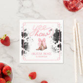 Roze Bow & Cowgirl Laarzen Coquette Western Verjaa Servet (Insitu)