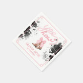 Roze Bow & Cowgirl Laarzen Coquette Western Verjaa Servet (Hoek)