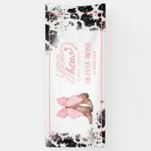 Roze Bow & Cowgirl Laarzen Coquette Western Verjaa Spandoek (Verticaal)