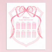 Roze Bow Crest Doopsel Zitting Grafiek Poster