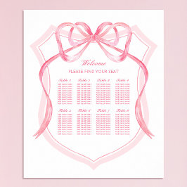 Roze Bow Crest Doopsel Zitting Grafiek Poster
