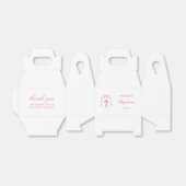 Roze Bow Crest dooptafel Bedankdoosjes (Uitgevouwen)