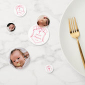 Roze Bow Crest dooptafel Confetti (Groep)