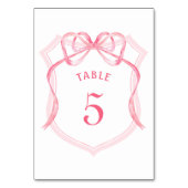 Roze Bow Crest Tafelnummer (Voorkant)
