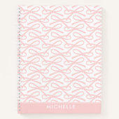 Roze Bow Custom Name Spiral Notitieboek (Voorkant)