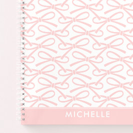  Roze Bow Custom Name Spiral Notitieboek