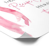 Roze Bow Deel een Recept Kaart Vrijgezellenfeest T Poster (Hoek)