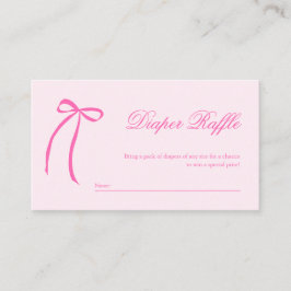Roze Bow Diaper Raffle Enclosure Kaart
