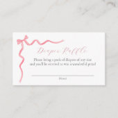 Roze Bow Diaper Raffle Enclosure Kaart (Voorkant)