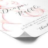 Roze Bow Diaper Raffle Tafelteken Poster (Hoek)