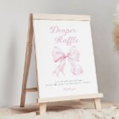 Roze Bow Diaper Raffle Tafelteken Poster