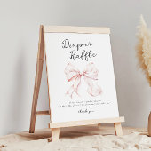 Roze Bow Diaper Raffle Tafelteken Poster
