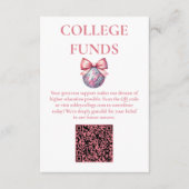 Roze Bow Disco Ball Graduation Party Informatiekaartje (Voorkant)