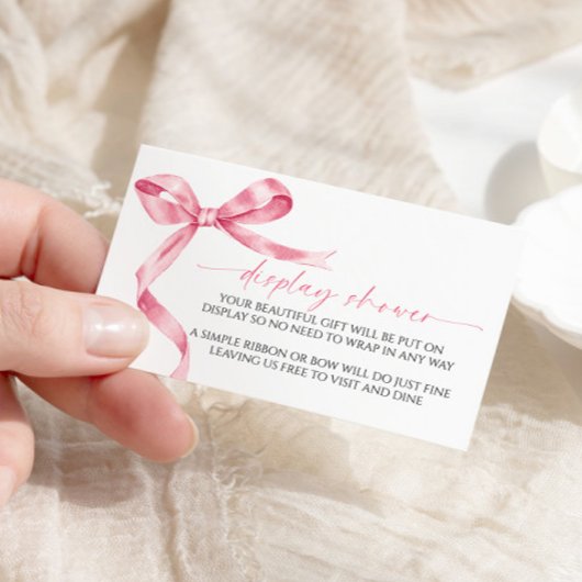 Roze Bow Display Baby shower behuizing Kaart