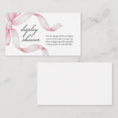 Roze Bow Display Douche Informatiekaartje (Voorkant / Achterkant)