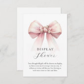 Roze Bow Display Douche Insert Enclosure RSVP Kaartje (Voorkant / Achterkant)