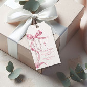 Roze Bow Doop Favoriet Gift Label Cadeaulabel