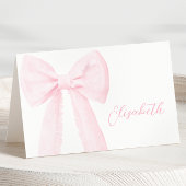 Roze Bow Doop Tafel Naam Kaart