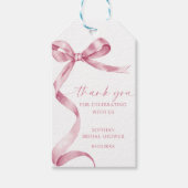 Roze Bow Douche Favoriet Gift Label Cadeaulabel (Voorkant)