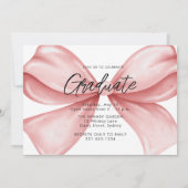 Roze Bow Drie Foto Afstuderen 2025 Kaart (Achterkant)