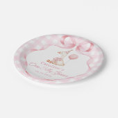 Roze Bow Een Gekke Gans 1e Verjaardag Papier Bord (Gekanteld)