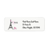 Roze Bow Eiffel Tower Paris Frankrijk Podle Chic Etiket (Voorkant)