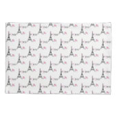 Roze Bow Eiffel Tower Paris Frankrijk Podle Chic Kussensloop (Achterkant)
