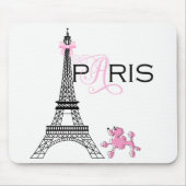 Roze Bow Eiffel Tower Paris Frankrijk Podle Chic Muismat (Voorkant)
