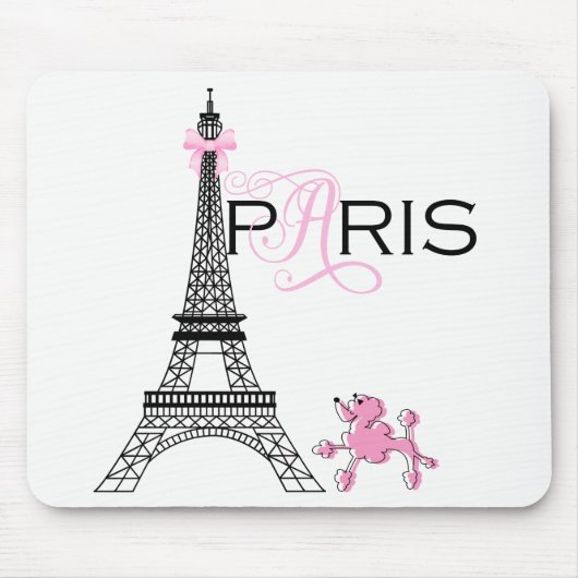 Roze Bow Eiffel Tower Paris Frankrijk Podle Chic Muismat (Voorkant)