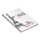 Roze Bow Eiffel Tower Paris Frankrijk Podle Chic Notitieboek (Rechterzijde)