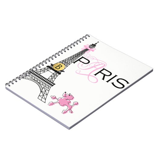 Roze Bow Eiffel Tower Paris Frankrijk Podle Chic Notitieboek (Linkerzijde)
