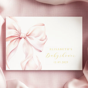 Roze Bow Elegant Baby shower Goud Gastenboek