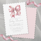 Roze Bow Elegant Coquette Meisje Baby shower Kaart