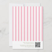 Roze Bow Elegant Meisje Baby shower QR Code Kaart (Achterkant)