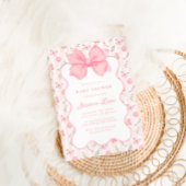 Roze Bow Elegant Rozen Baby shower Kaart