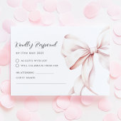 Roze Bow Elegant RSVP Response Kaart