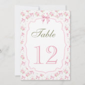 Roze Bow Elegant  Tafelnummer (Voorkant)