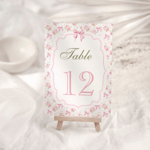 Roze Bow Elegant  Tafelnummer