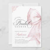 Roze Bow Elegant Vrijgezellenfeest Kaart (Voorkant)