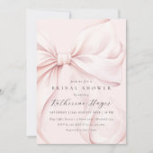 Roze Bow Elegant Vrijgezellenfeest Kaart (Voorkant)