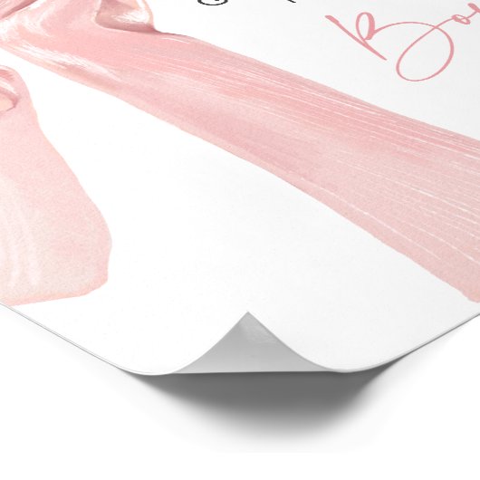 Roze Bow Elegante Coquette Hoeveel Bogen Poster (Hoek)