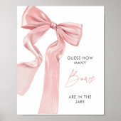 Roze Bow Elegante Coquette Hoeveel Bogen Poster (Voorkant)
