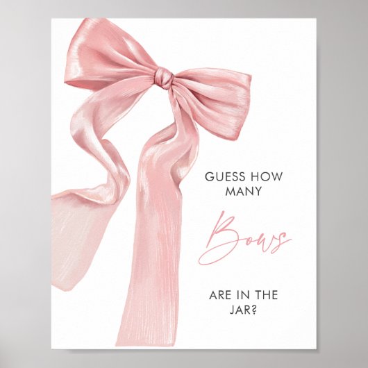 Roze Bow Elegante Coquette Hoeveel Bogen Poster (Voorkant)
